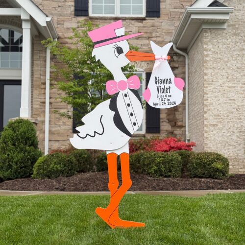 Personalized Baby Announcement Stork Rental
