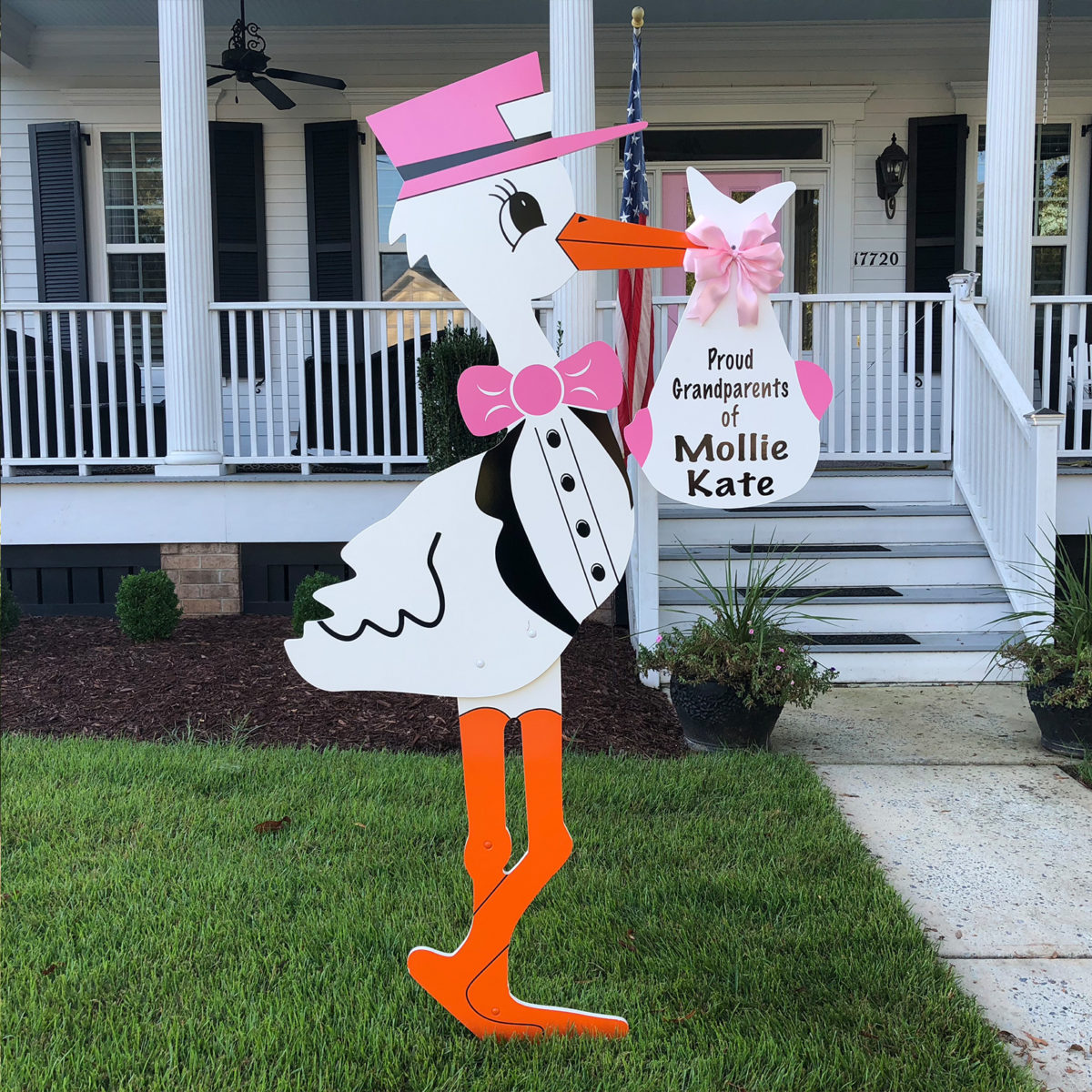 Pink Stork Sign: Mama and Me Storks- Stork Sign Rentals in Pittsburgh, Pennsylvania